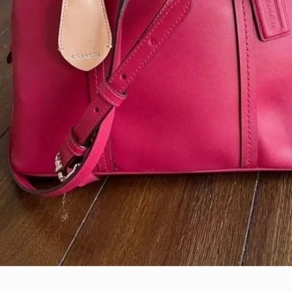 Coach Fuchsia Leather Shoulder Bag (PEYTON SACHEL)